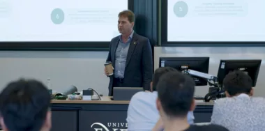 Dr. Craig Wright with students from the University of Exeter