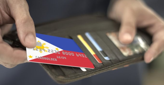 Philippine card inside the wallet