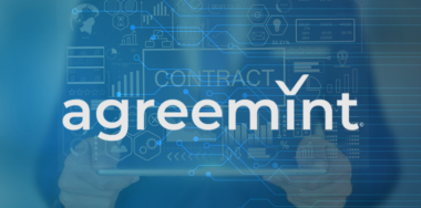 AgreeMint logo with contract management generic background