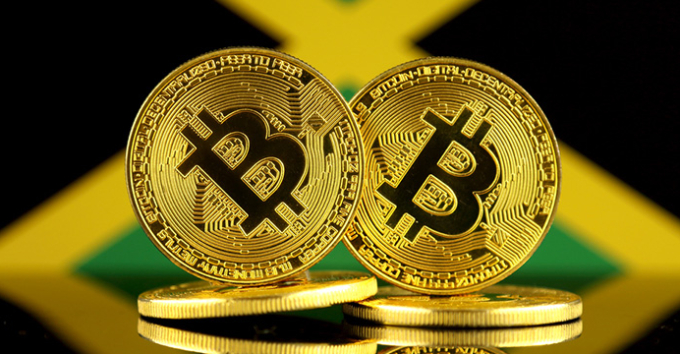 Physical version ofdigital coin and Jamaica Flag