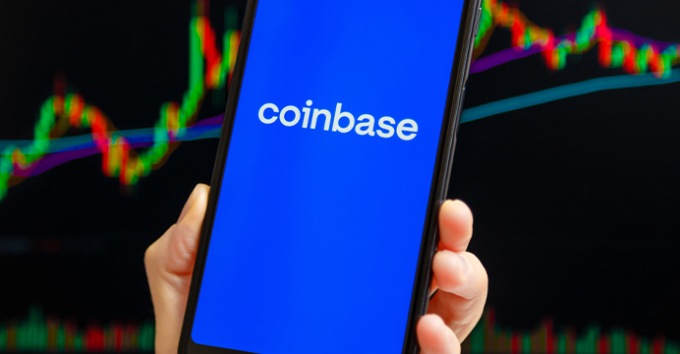 Coinbase on a mobile phone