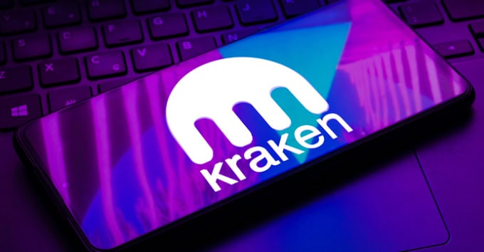 Kraken logo on a mobile phone