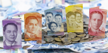 Various Philippine banknotes background