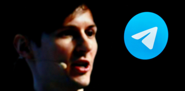 Telegram logo with blurred human face