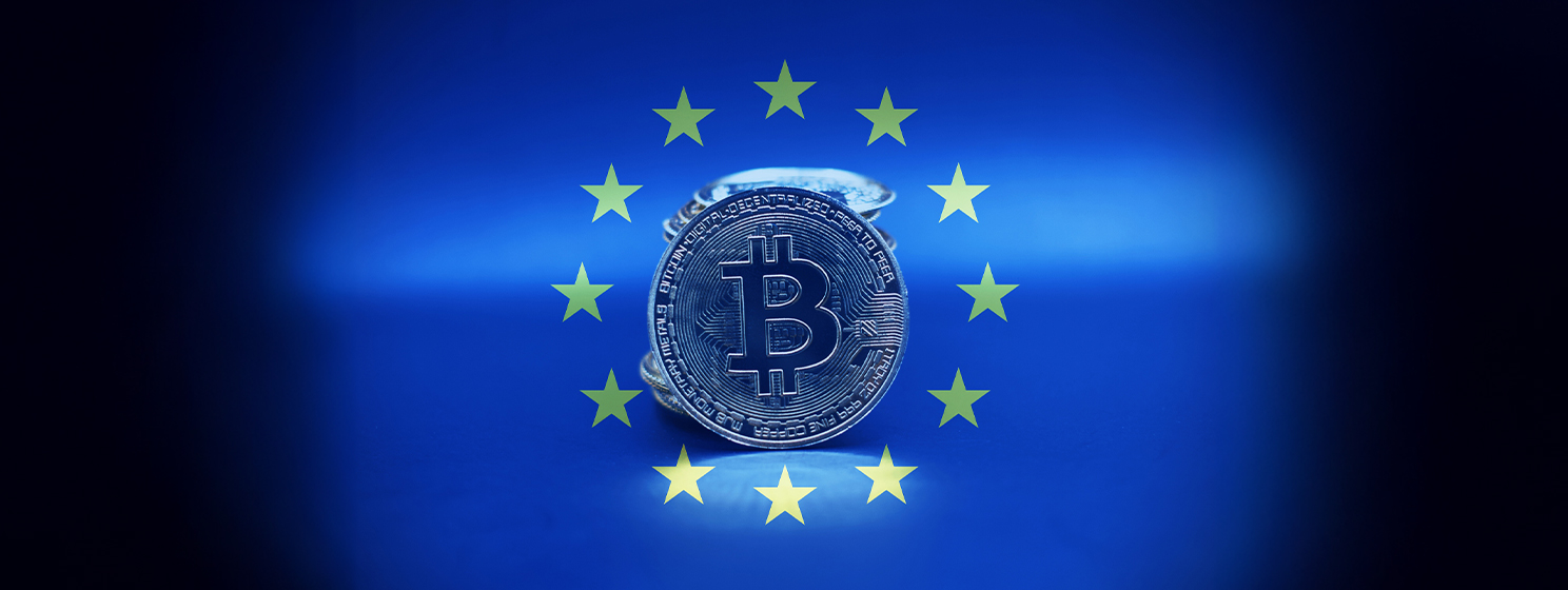 Bitcoin on European Flag