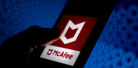 McAfee logo on phone