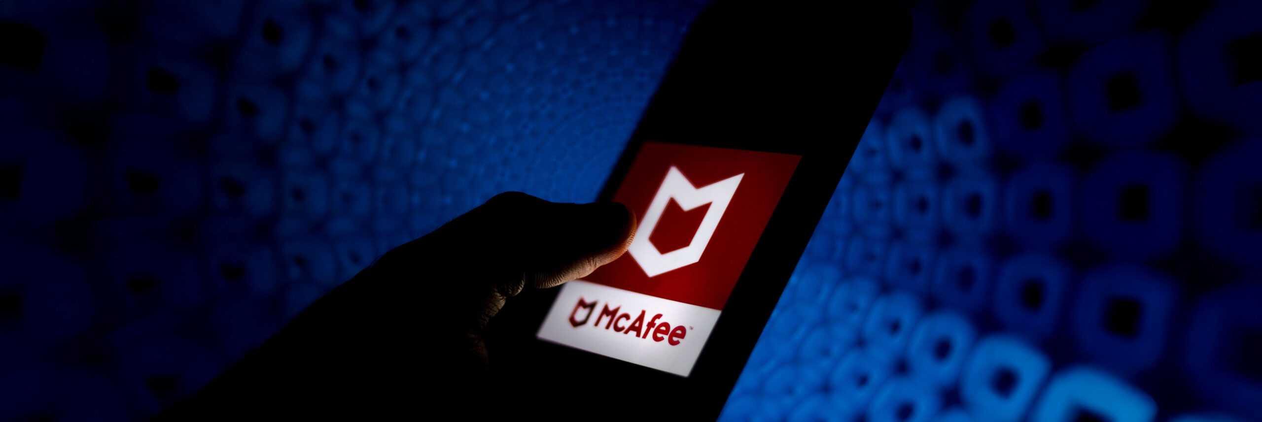 McAfee logo on phone