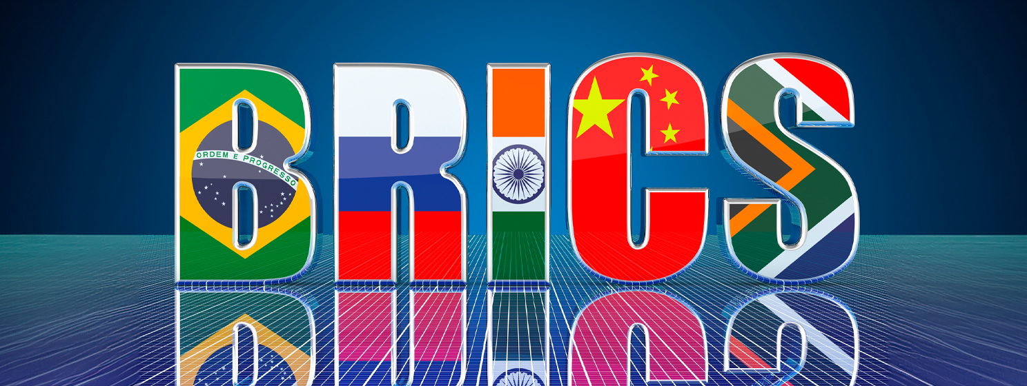 BRICS flags in letter form