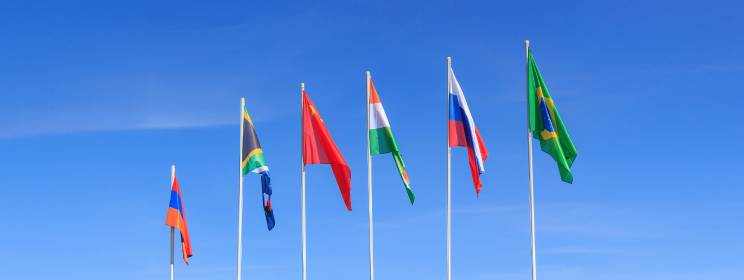 Flags of BRICS countries