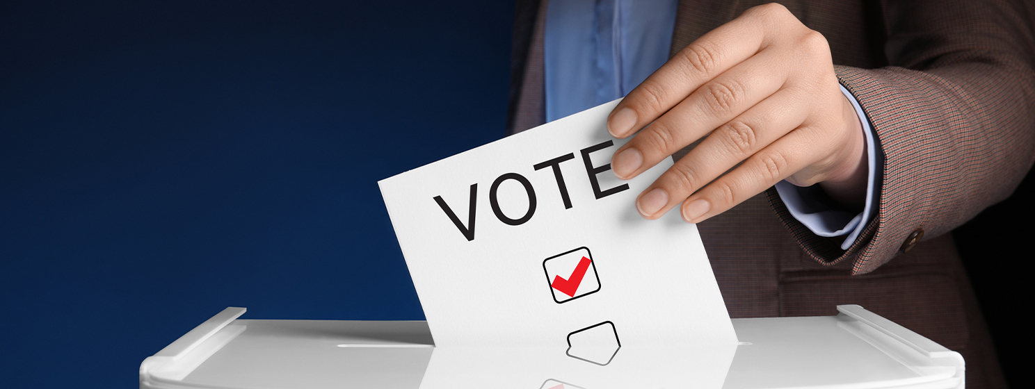 Ballot box with voting sheet