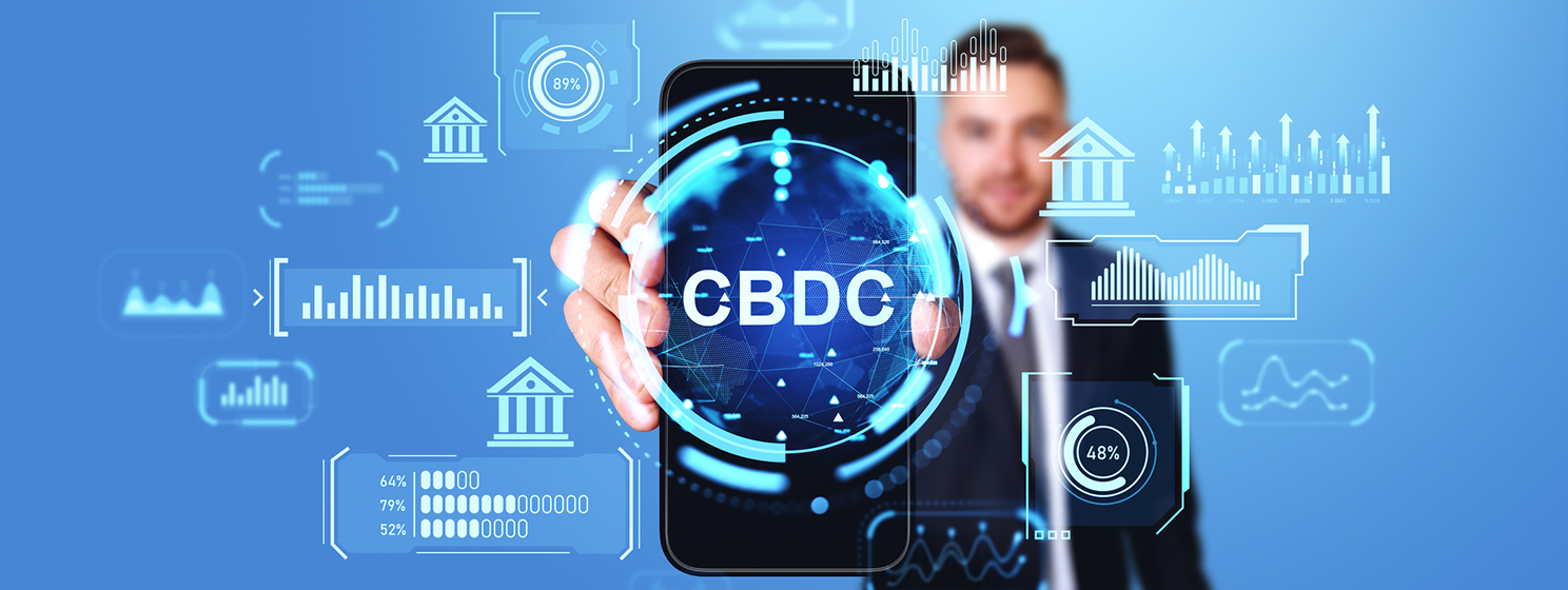 CBDC logo on a mobile phone