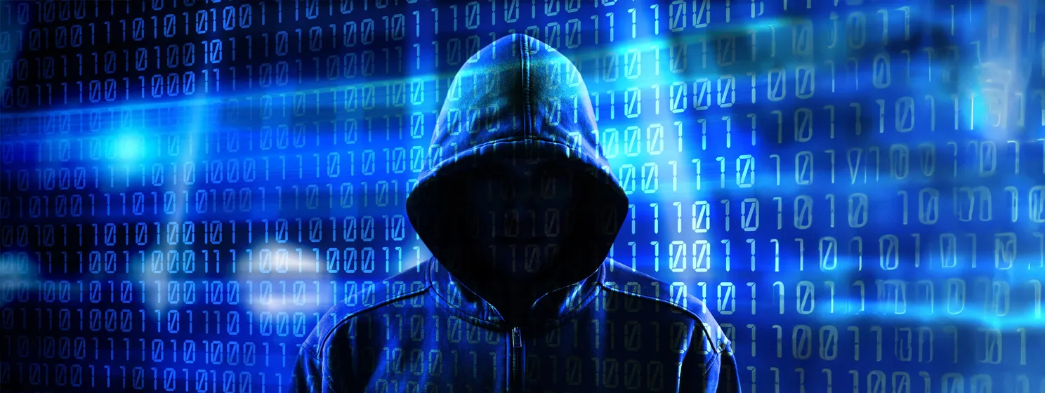 Cyber hacker wearing a hoodie