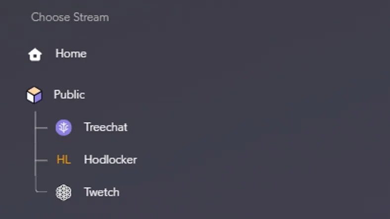 Treechat stream dashboard