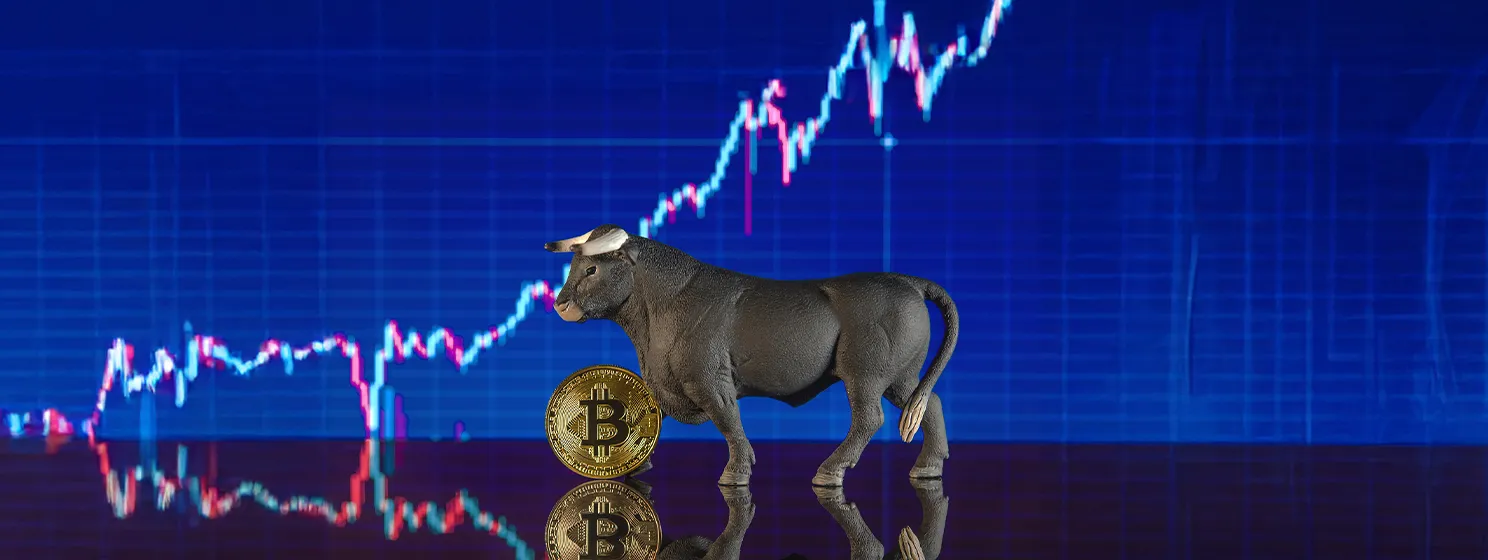 Bull figure and Bitcoin