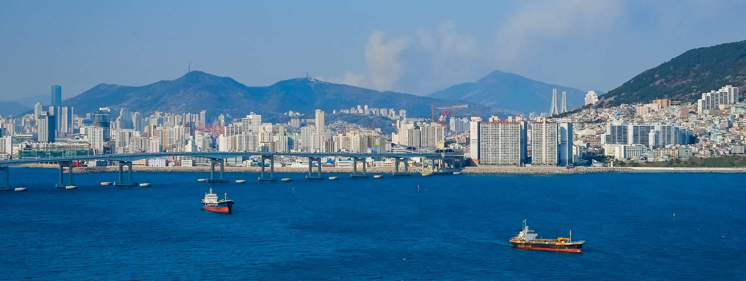 Haeundae beach facade in Busan,Korea