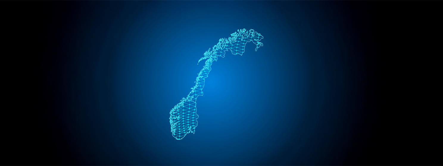 Abstract digital map of Norway