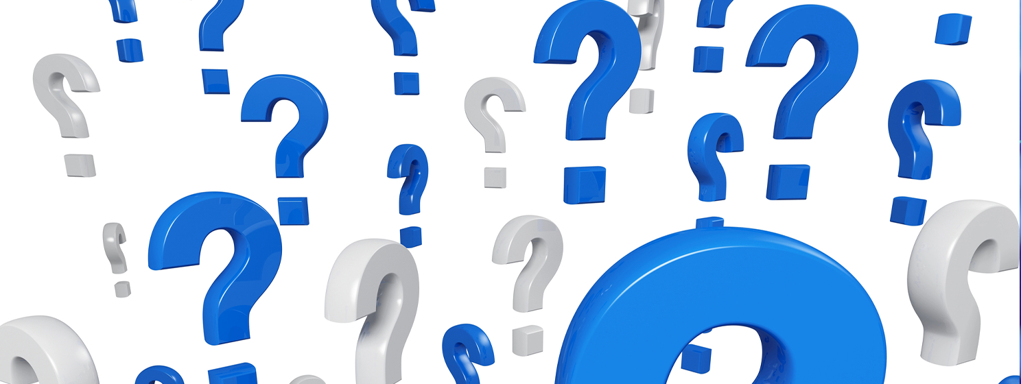 blue and white question marks