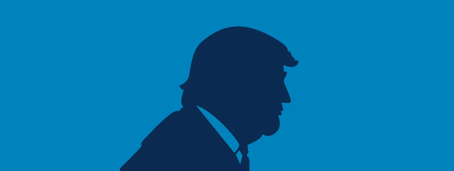 Silhouette of Donald Trump, president of the United States