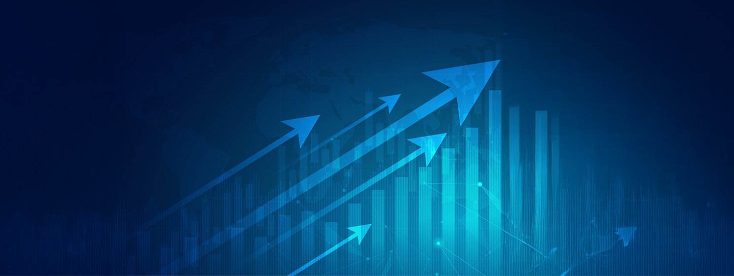 Business candle stick graph chart of stock market