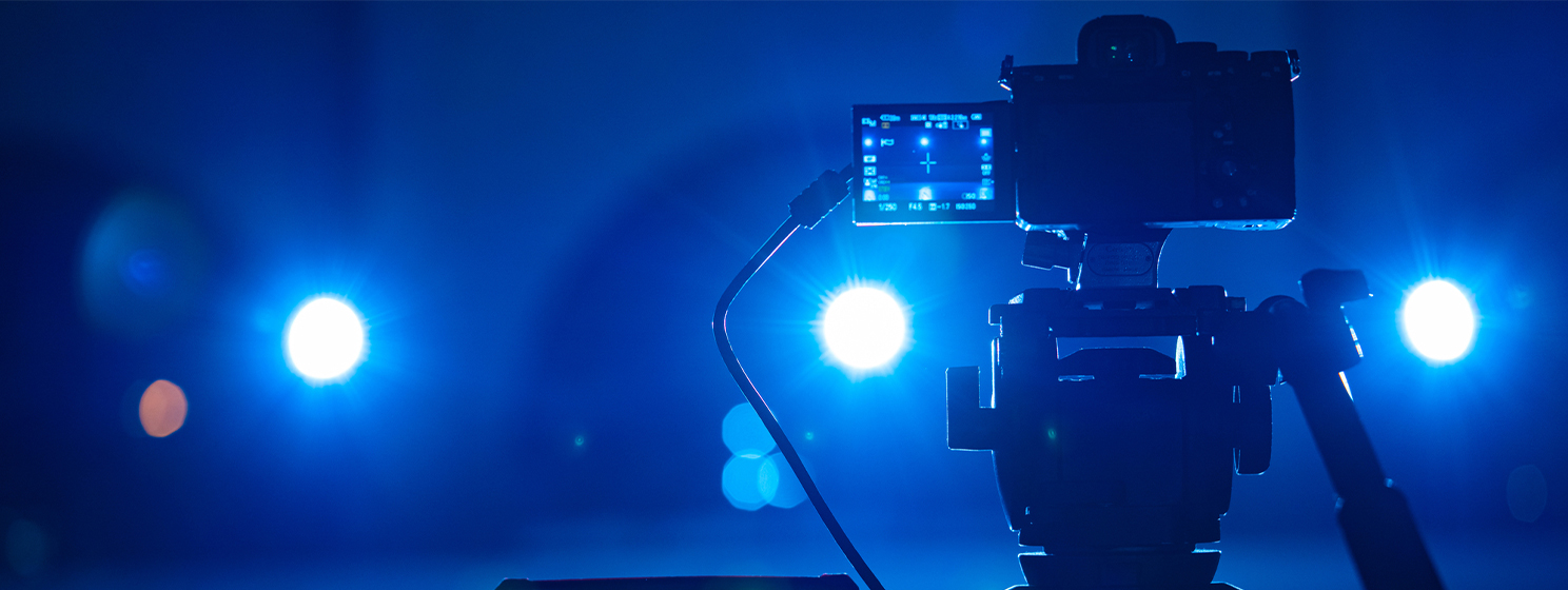 View through screen of video camera