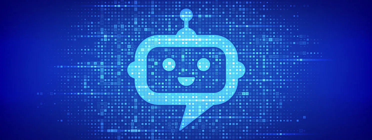 Robot chatbot head icon sign made with binary code