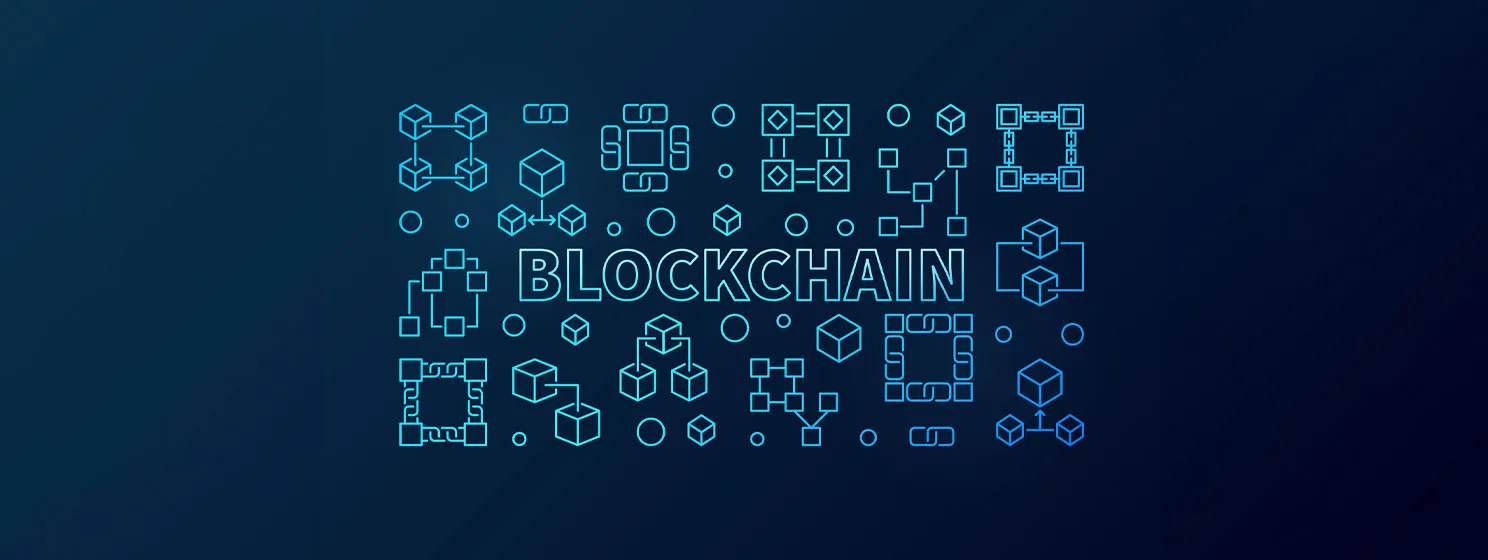 Blockchain graphics banner concept