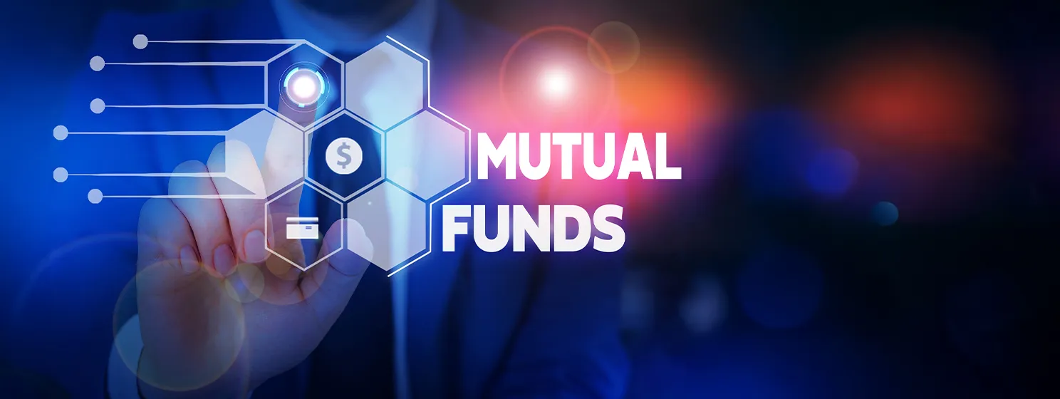 Conceptual hand writing showing Mutual Funds