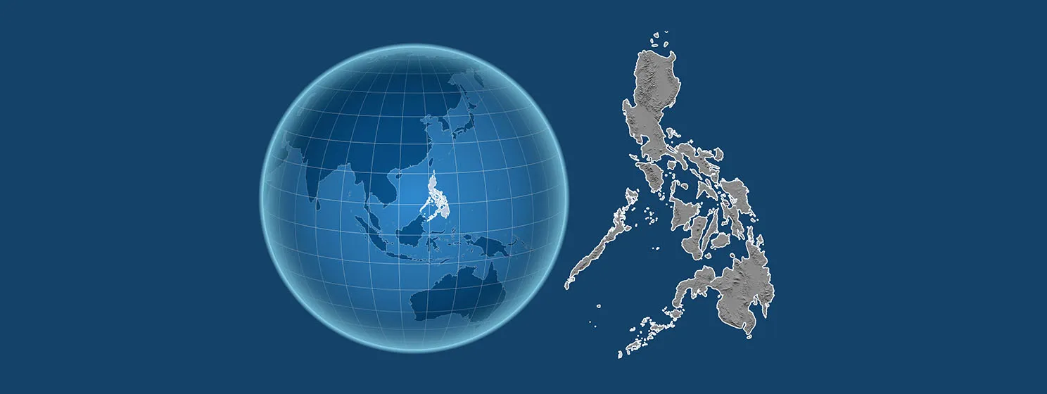 Globe with the shape of the country against zoomed map