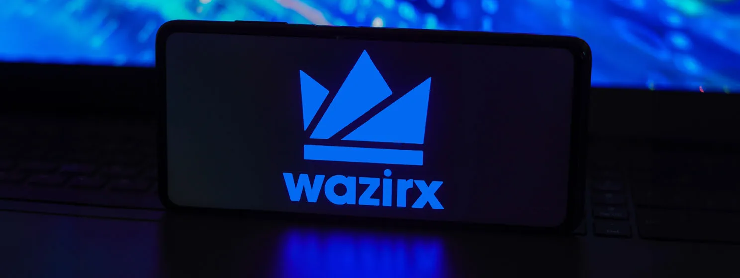 WazirX logo on a mobile phone