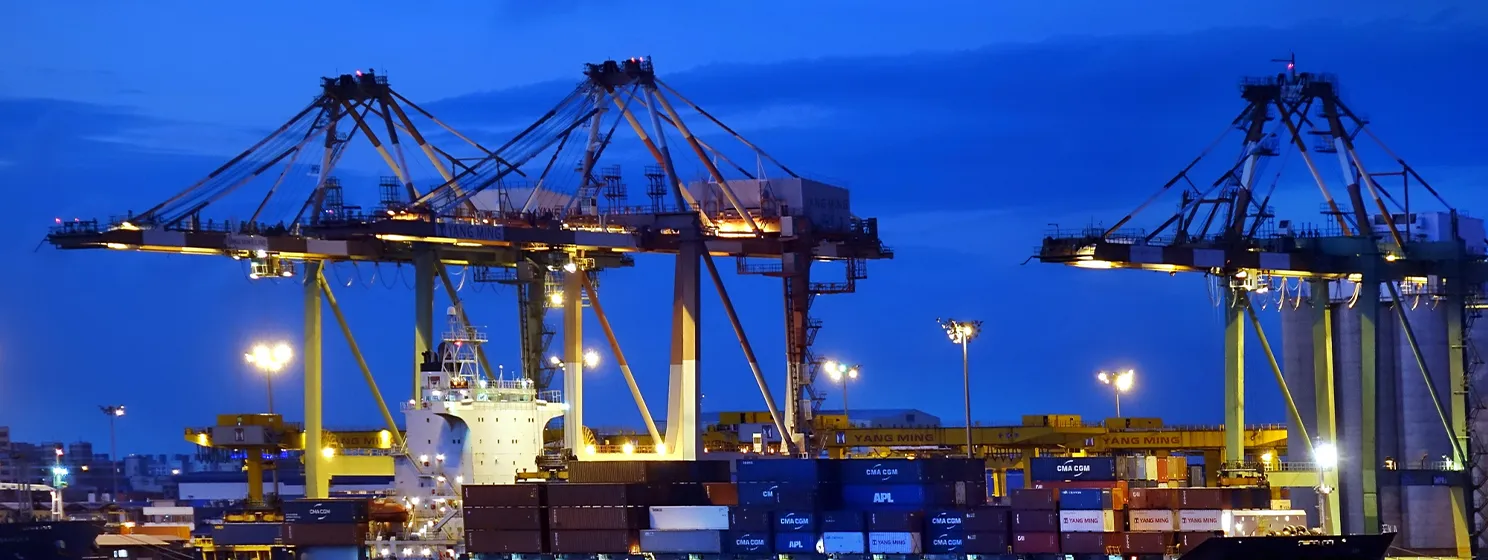 Containers Are Loaded Onto Ships in Kaohsiung harbor