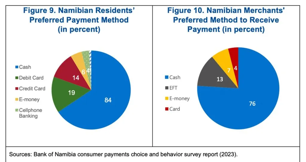 Namibia Merchant's payment method chart