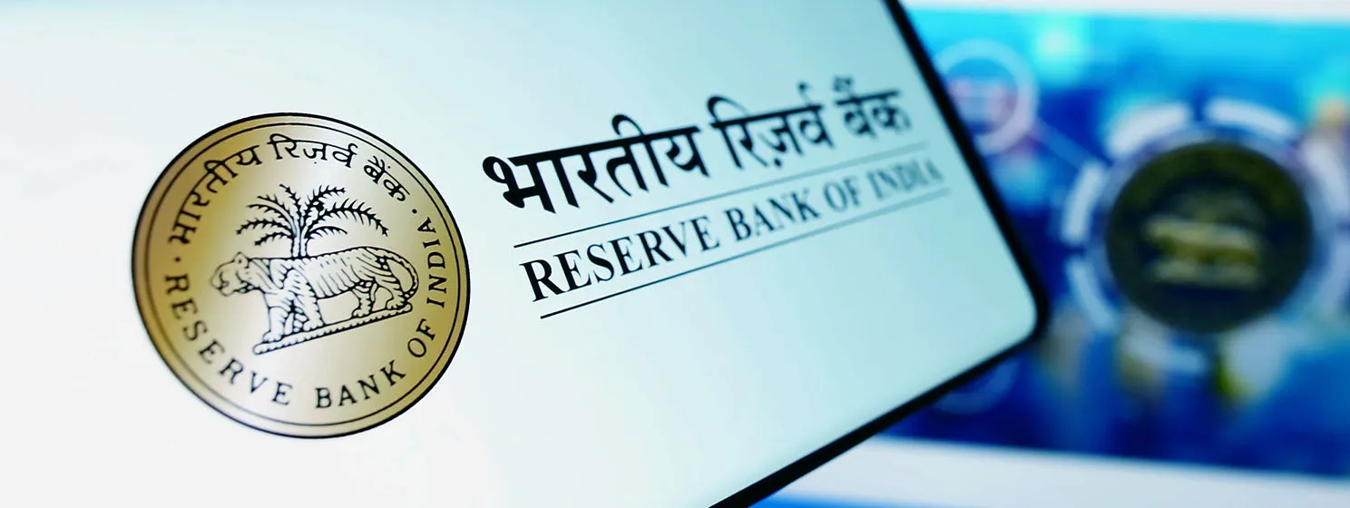 Reserve Bank of India logo on mobile phone