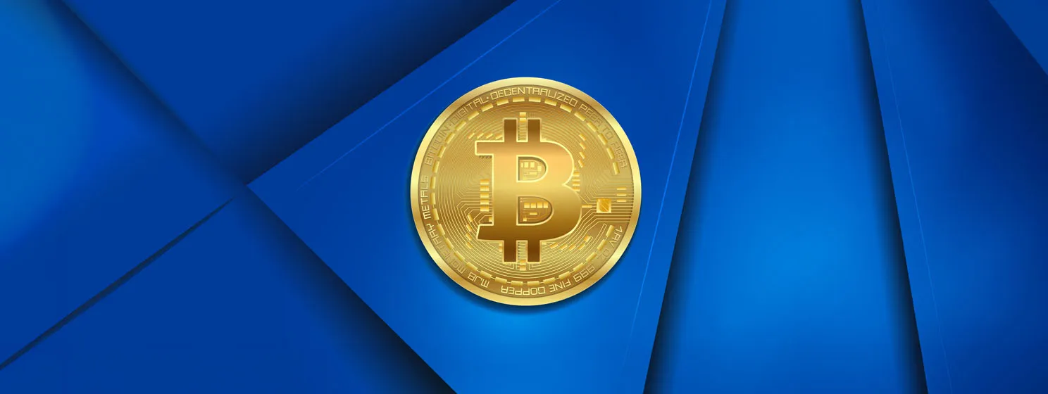 Bitcoin gold coin with an abstract background