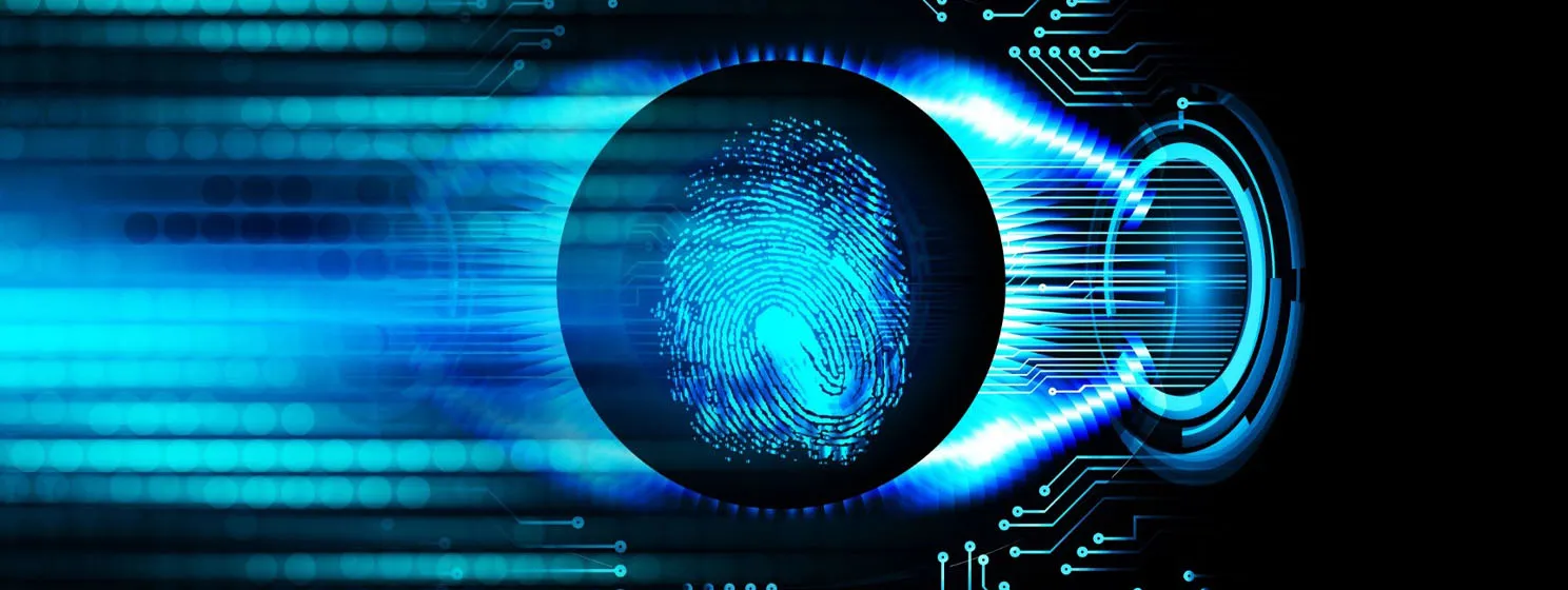 Cyber circuit future technology fingerprint concept