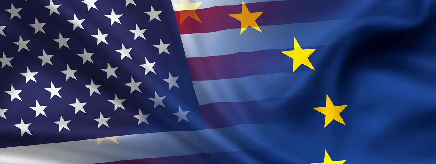 USA and Europe flags