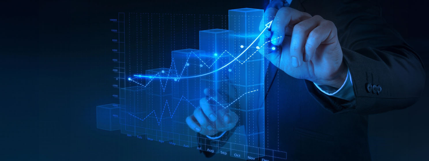 Business report tech overlay hologram