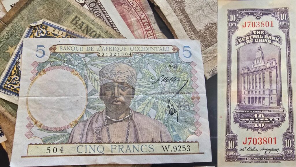 A 1942 Bank of West Africa Vichy 5 Franc note