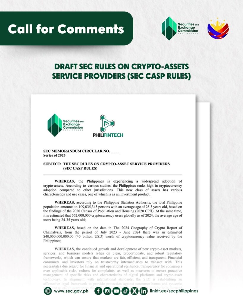 Call for Comments - Draft SEC CASP Rules