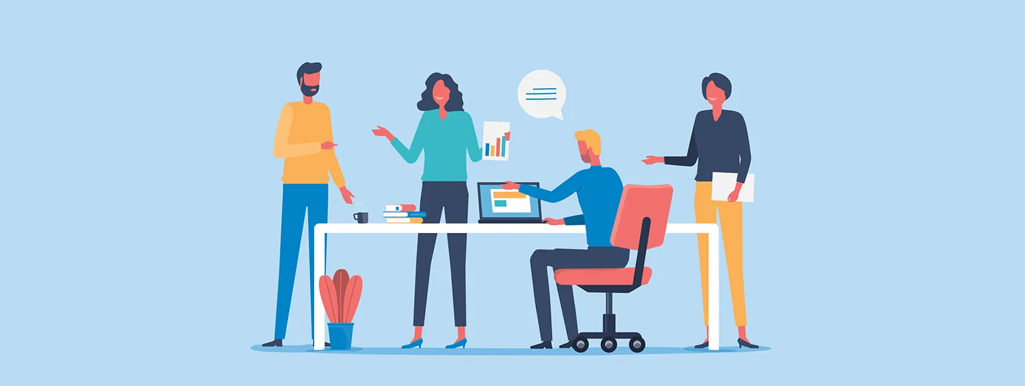 illustration group business team meeting concept