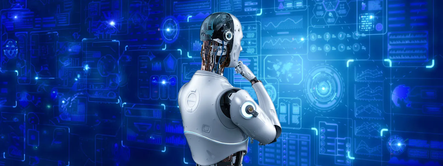 AI Robot humanoid concept banner