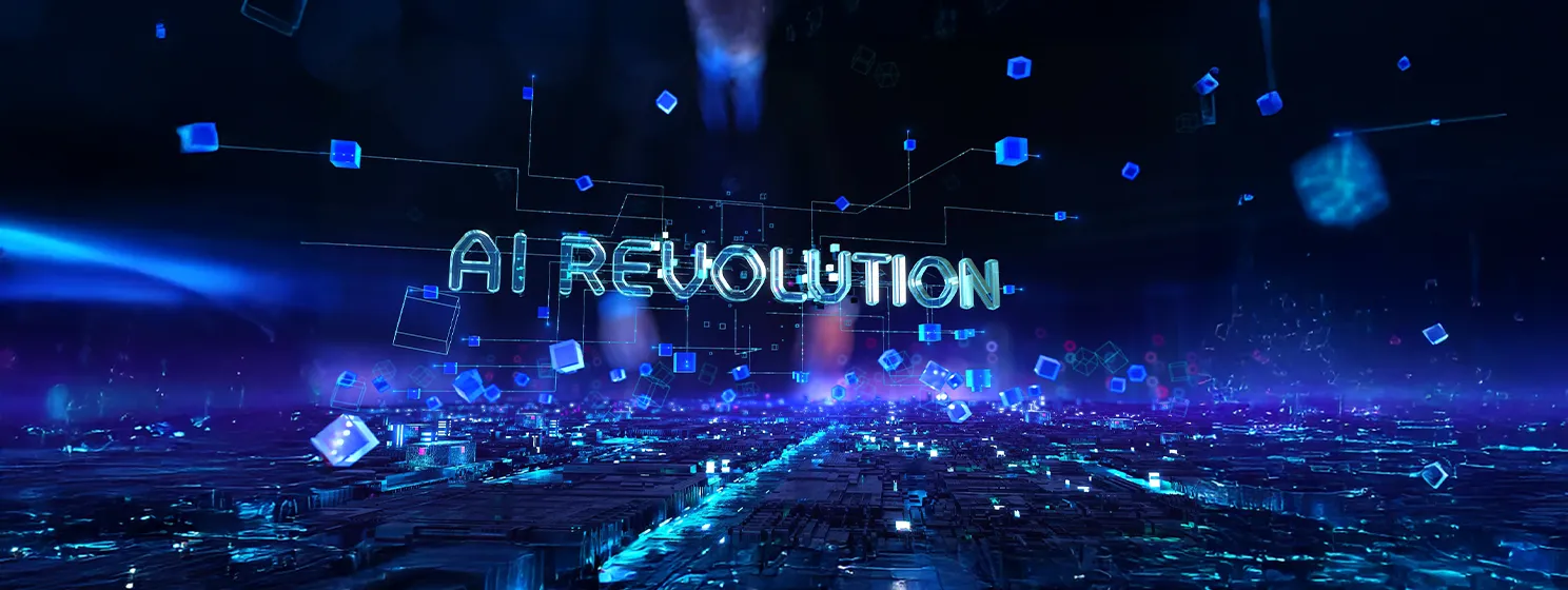 Digital technology hitech concept of AI revolution