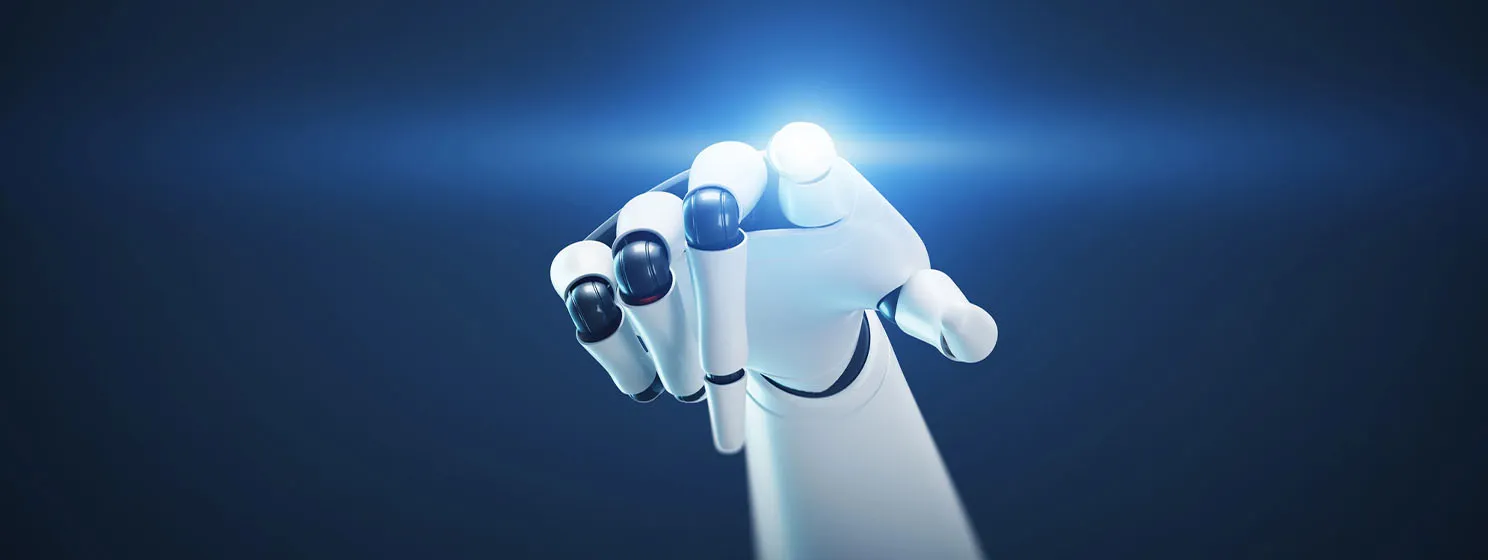 AI robot hand banner
