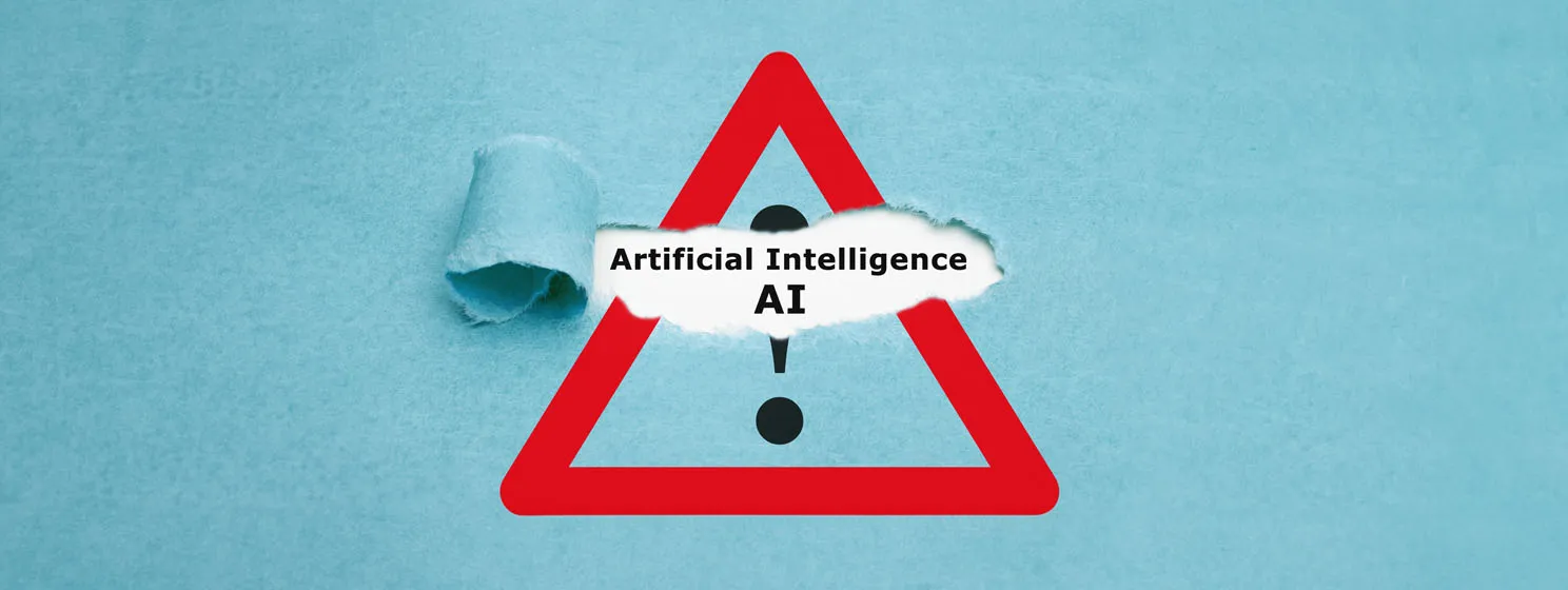 AI warning sign concept banner
