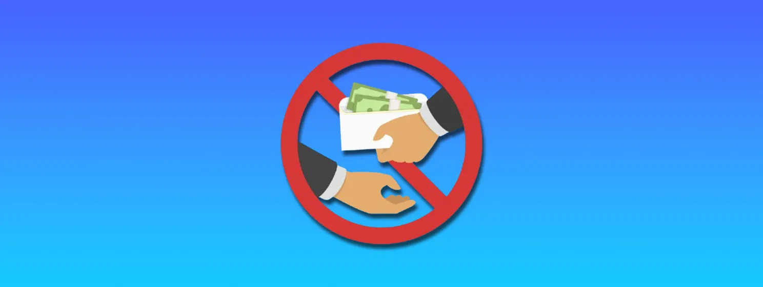 Anti corruption concept icon banner