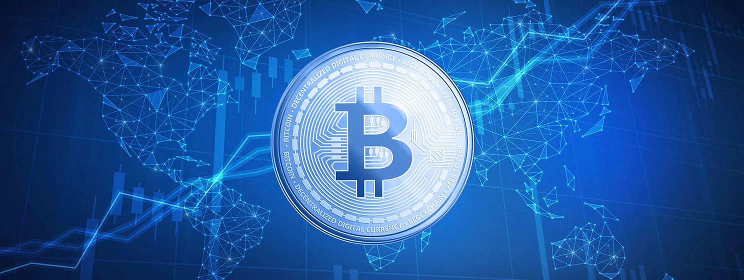 Silver bitcoin banner