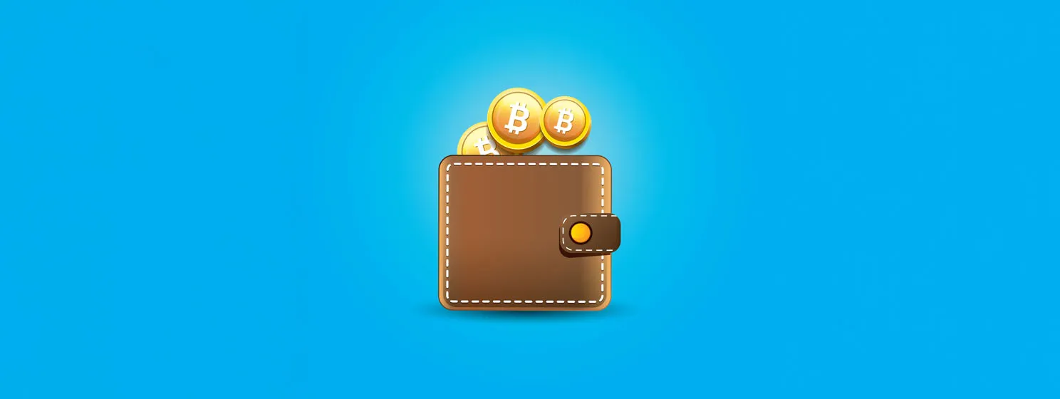 bitcoin wallet icon with coins