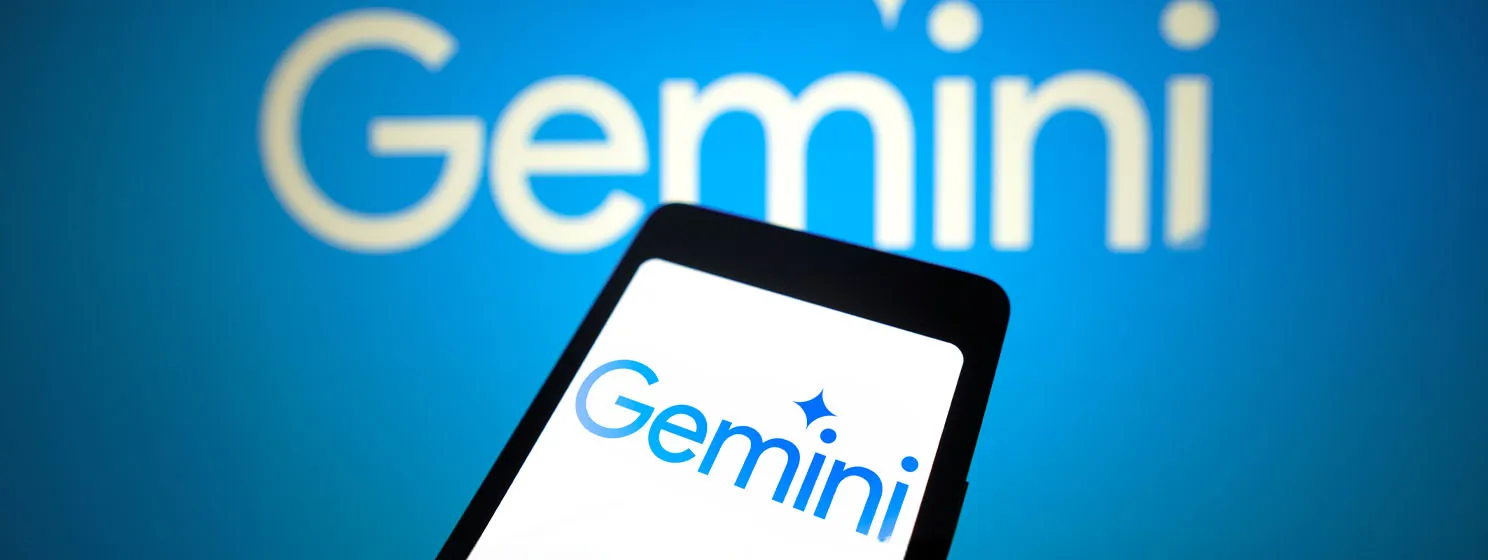Google Gemini (Bard) logo is displayed on a smartphone