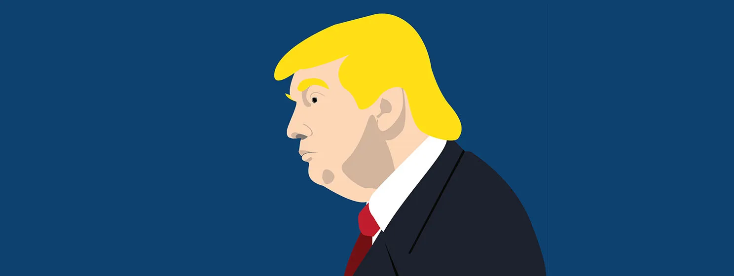 President Donald Trump art illustration card