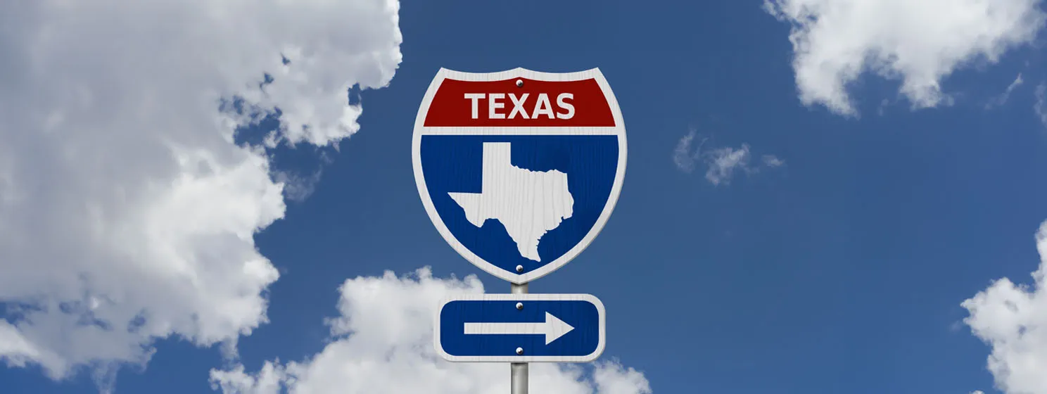 Texas road sign