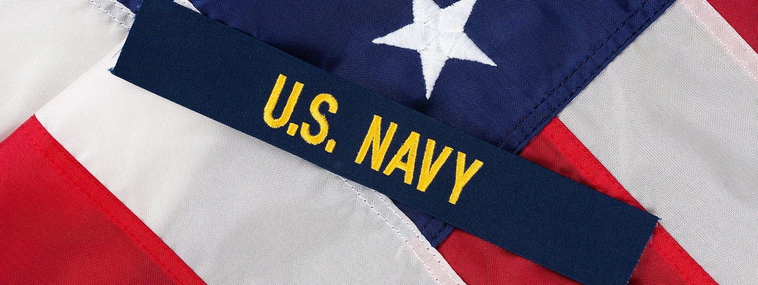 U.S. Navy over flag